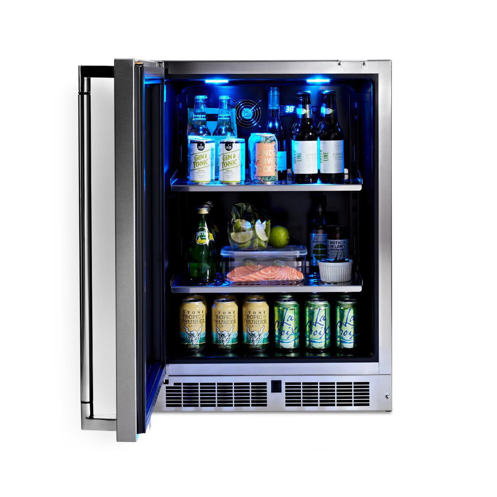 Lynx Undercounter Refrigeration Professional 24-Inch Refrigerator  w/ See Through Glass Door  with field-reversible doors-LN24REFG