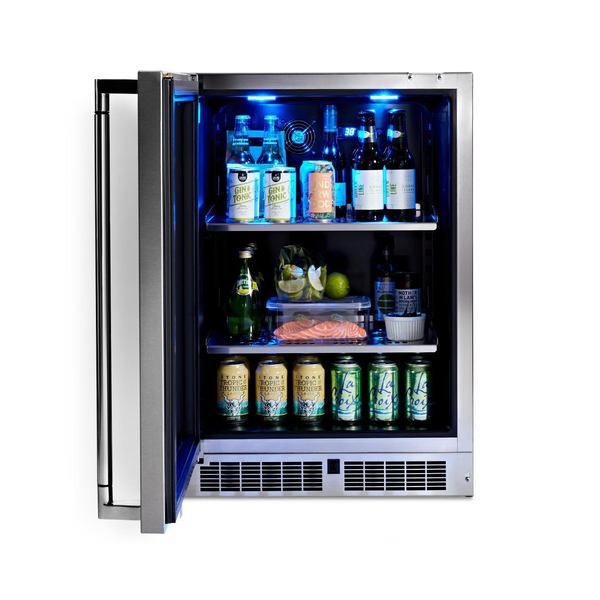 Lynx Undercounter Refrigeration Professional 24-Inch Refrigerator  w/ See Through Glass Door  with field-reversible doors-LN24REFG