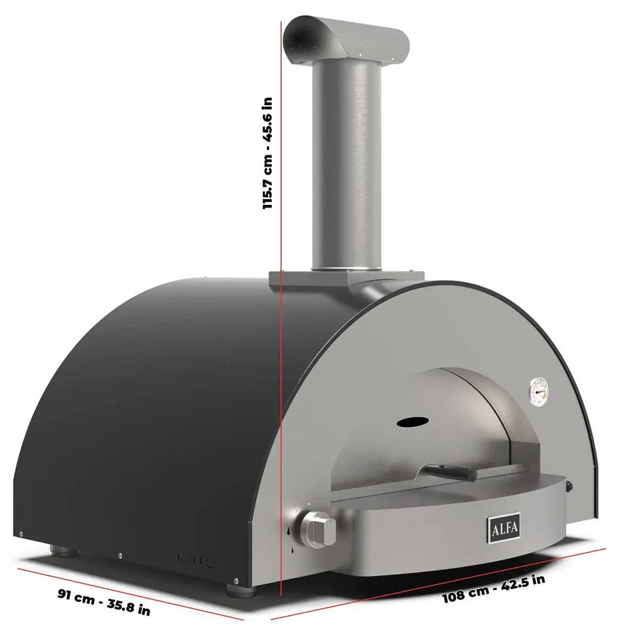 Alfa Classico 4 Pizze Gas Pizza Oven In Ardesia Grey - Countertop - FXCL-4P-MGRA-U -(countertop)