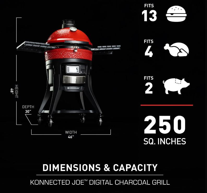 Kamado Joe Konnected Joe Digital Charcoal Grill and Smoker with Auto-Ignition and Temperature Control - KJ15041123