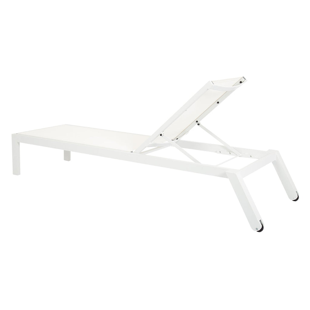 Sunset West Naples Stackable Adjustable Chaise Lounge Finished In Frost - 1101-9