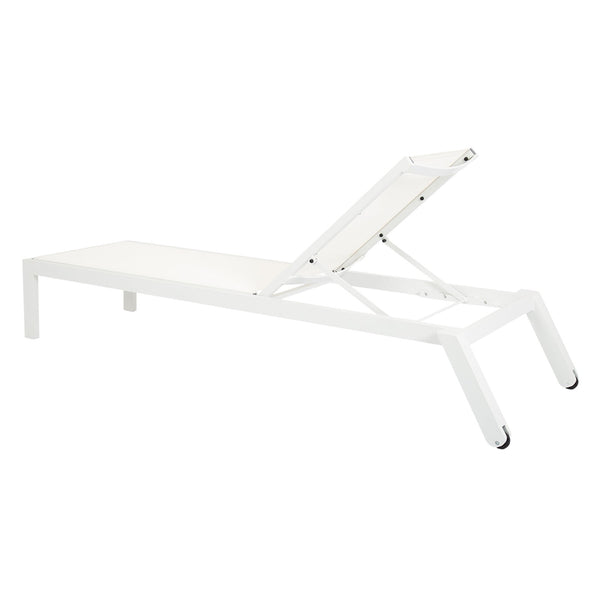 Sunset West Naples Stackable Adjustable Chaise Lounge Finished In Frost - 1101-9