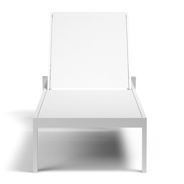 Sunset West Naples Stackable Adjustable Chaise Lounge Finished In Frost - 1101-9