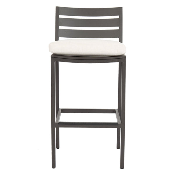 Sunset West Mesa Barstool With Powder Coated Graphite Frame And Sunbrella Fabric Cushion In Cast Pumice - 321-7B