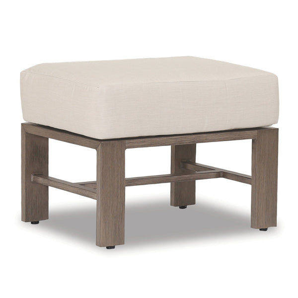 Sunset West Laguna Ottoman With Powder Coated Driftwood Frame And Sunbrella Fabric Cushion In Canvas Flax - 3501-OTT