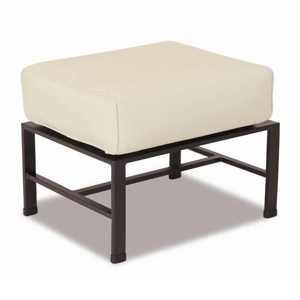 Sunset West La Jolla Ottoman With Espresso Frame And Sunbrella Fabric Cushion In Canvas Flax - 401-OTT