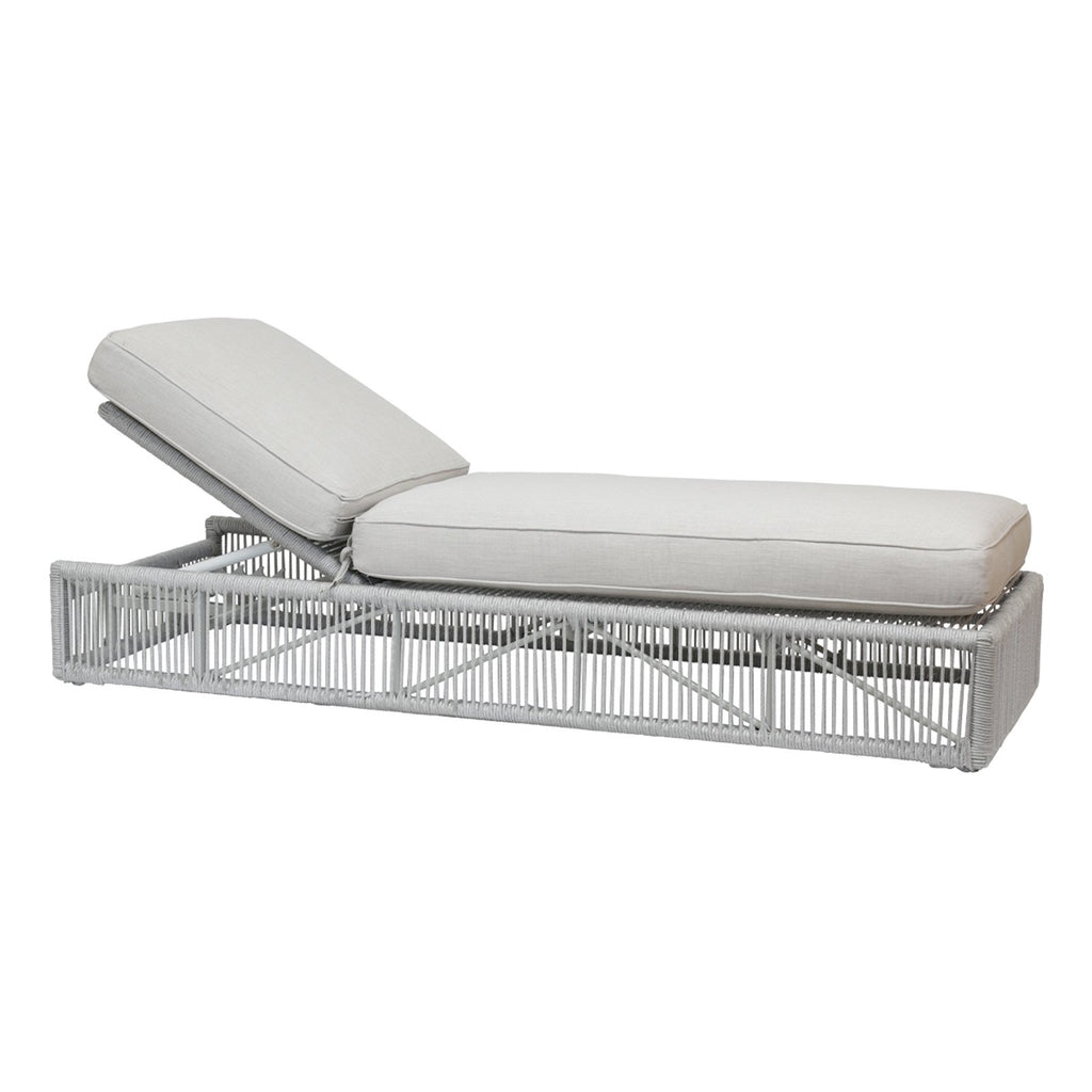 Sunset West Miami Frost Rope Wrapped Single Adjustable Chaise With Sunbrella Cushions In Echo Ash - 4401-9