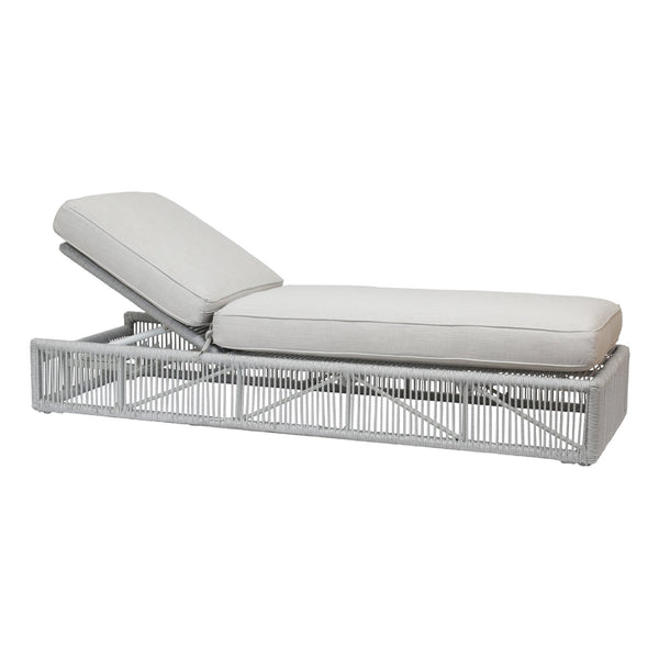 Sunset West Miami Frost Rope Wrapped Single Adjustable Chaise With Sunbrella Cushions In Echo Ash - 4401-9