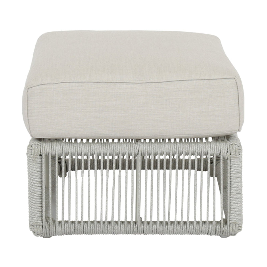 Sunset West Miami Frost Rope Wrapped Ottoman With Sunbrella Cushion In Echo Ash - 4401-OTT