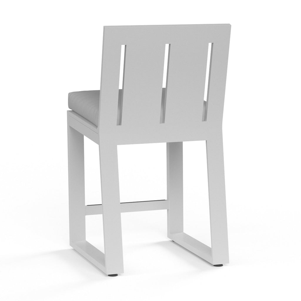 Sunset West Newport Barstool With Satin Frost Frame and Sunbrella Fabric Cushion In Cast Silver - 4801-7B