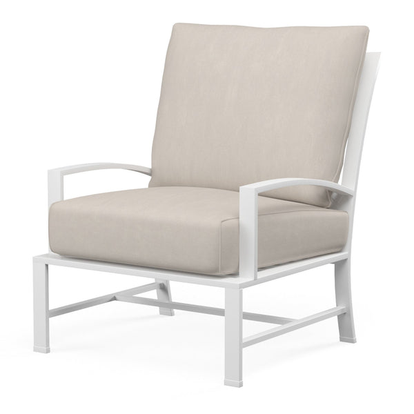 Sunset West Bristol Club Chair With Frost Frame And Sunbrella Fabric Cushion In Canvas Flax - 501-21