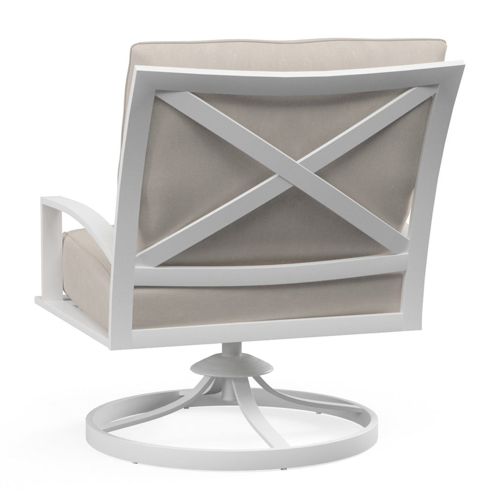 Sunset West Bristol Club Swivel With Frost Frame And Sunbrella Fabric Cushion In Canvas Flax - 501-21SR