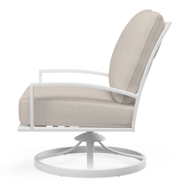 Sunset West Bristol Club Swivel With Frost Frame And Sunbrella Fabric Cushion In Canvas Flax - 501-21SR