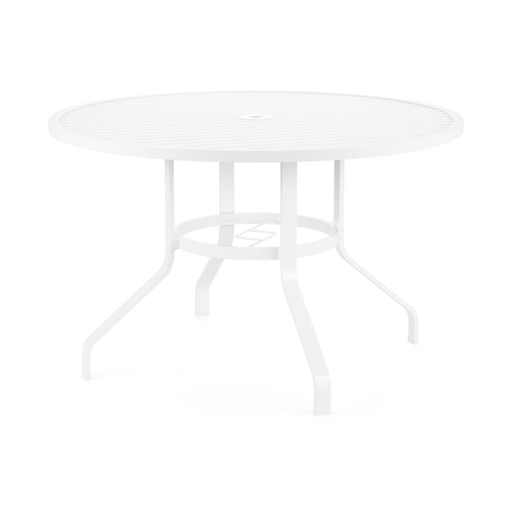 Sunset West Bristol 48-Inch Round Aluminum Dining Table In Frost - 501-T48