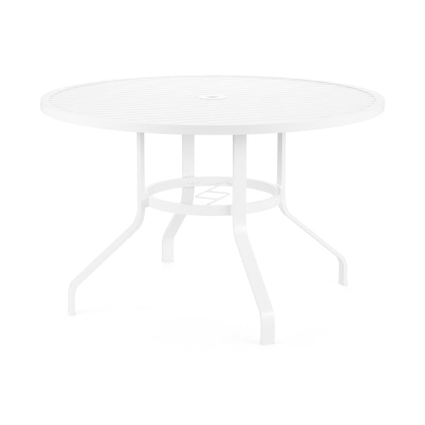 Sunset West Bristol 48-Inch Round Aluminum Dining Table In Frost - 501-T48