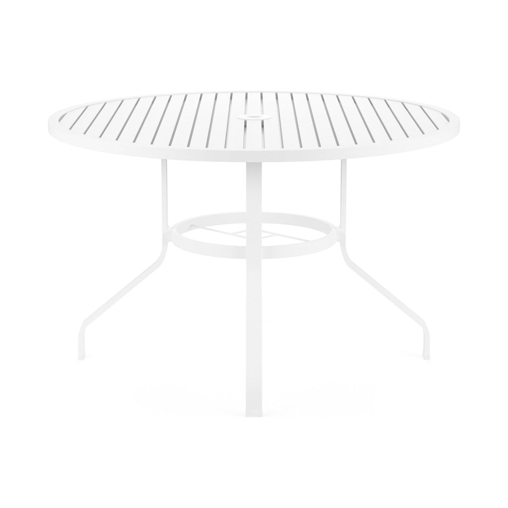 Sunset West Bristol 48-Inch Round Aluminum Dining Table In Frost - 501-T48