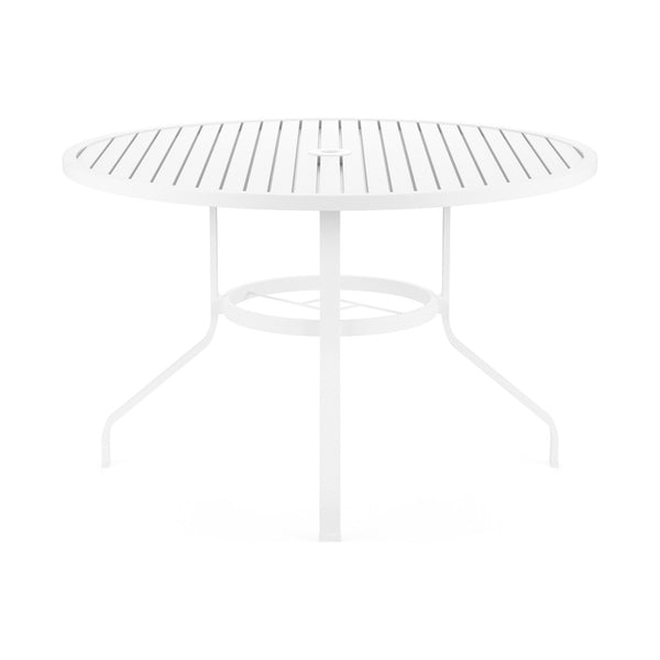 Sunset West Bristol 48-Inch Round Aluminum Dining Table In Frost - 501-T48