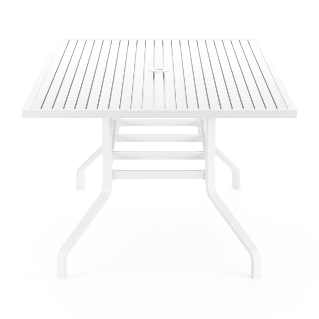 Sunset West Bristol 72-Inch Rectangular Aluminum Dining Table In Frost - 501-T72