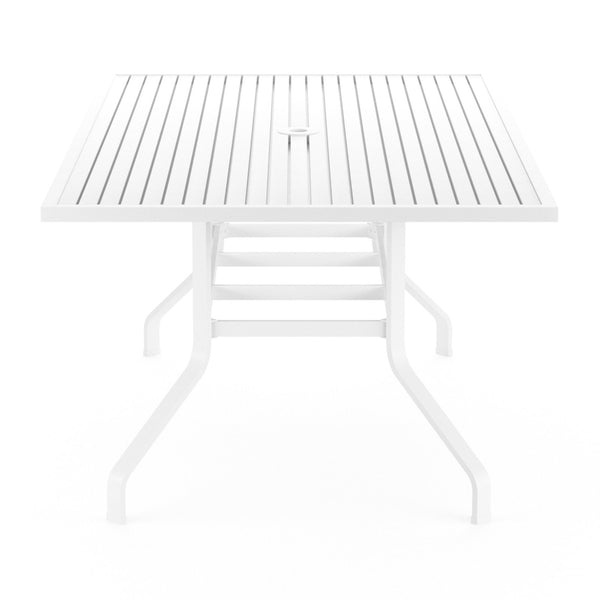 Sunset West Bristol 72-Inch Rectangular Aluminum Dining Table In Frost - 501-T72