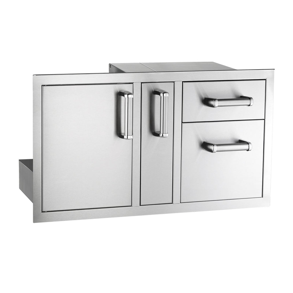 Fire Magic Premium Flush 36-Inch Access Door w/ Platter Storage and Double Drawer Combo (Soft Close) - 53816SC