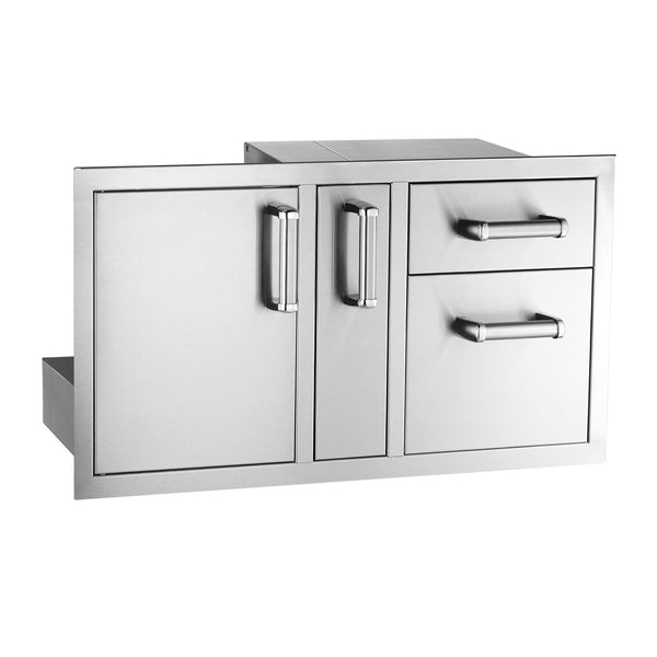 Fire Magic Premium Flush 36-Inch Access Door w/ Platter Storage and Double Drawer Combo (Soft Close) - 53816SC