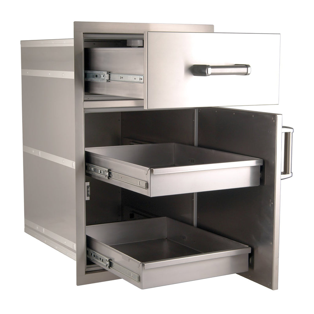 Fire Magic Premium Flush 20-Inch Pantry Single Door and Drawer Combo (Soft Close) - 54020S