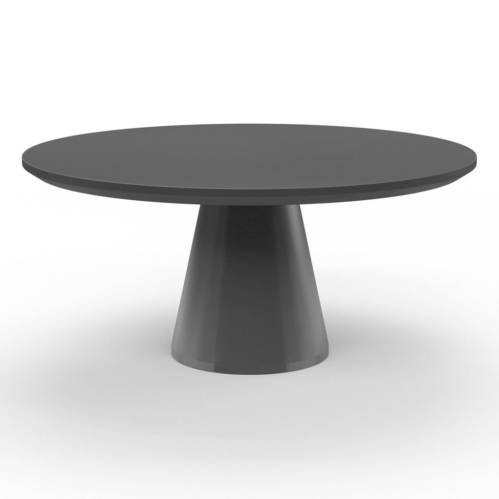 Sunset West 63-Inch Round Dark Pedestal GRC Dining Table - 6203-DRDT63