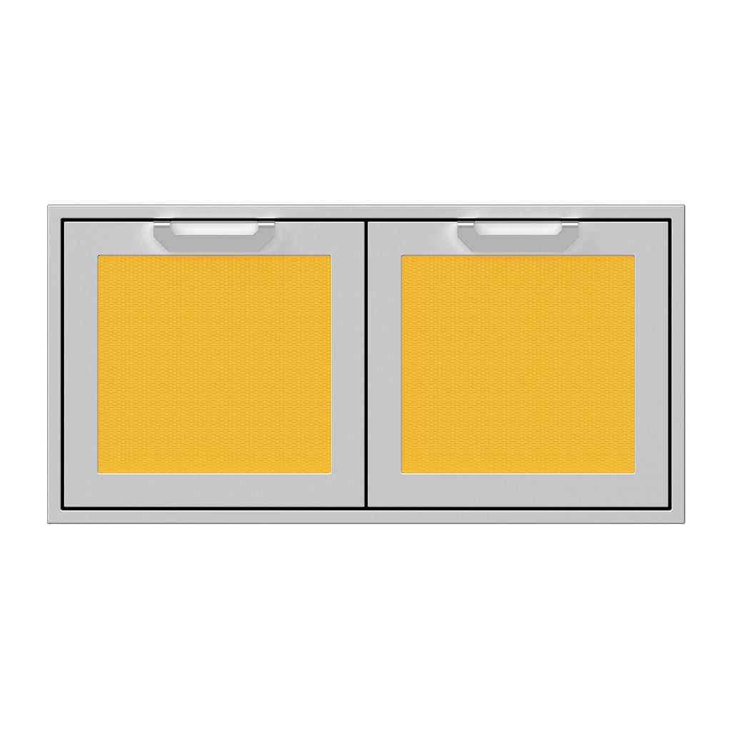 Hestan 42-Inch Double Access Doors w/ Recessed Marquise Accented Panels in Yellow - AGAD42-YW