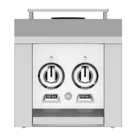 Hestan 12-Inch Natural Gas Built-In/Cart Mounted Double Side Burner in White - AGB122-NG-WH