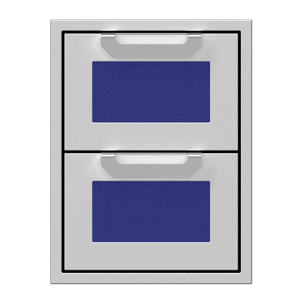 Hestan 16-Inch Double Drawers w/ Recessed Marquise Accented Panels in Blue - AGDR16-BU