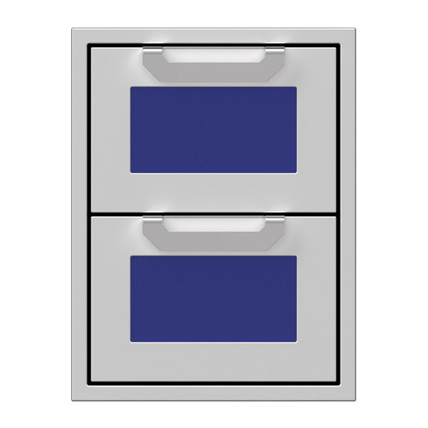 Hestan 16-Inch Double Drawers w/ Recessed Marquise Accented Panels in Blue - AGDR16-BU