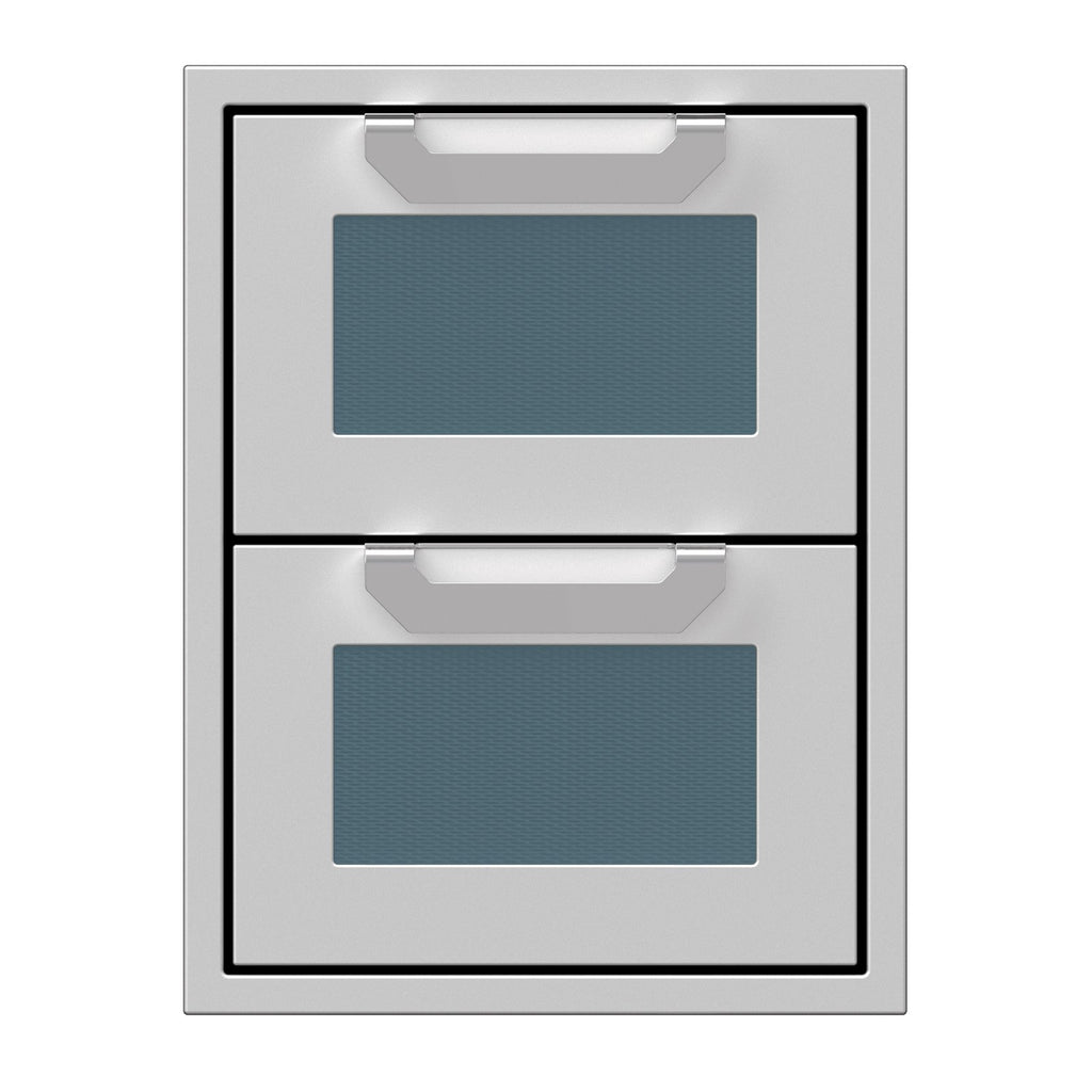 Hestan 16-Inch Double Drawers w/ Recessed Marquise Accented Panels in Dark Gray - AGDR16-GG
