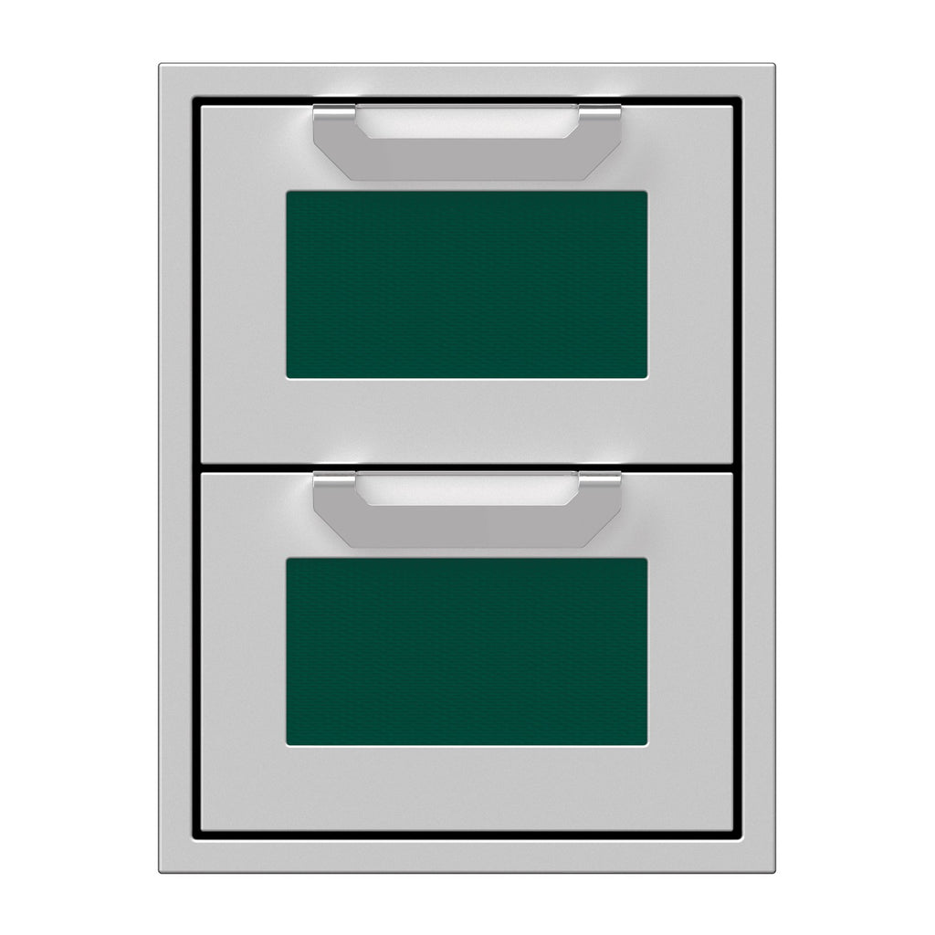 Hestan 16-Inch Double Drawers w/ Recessed Marquise Accented Panels in Green - AGDR16-GR