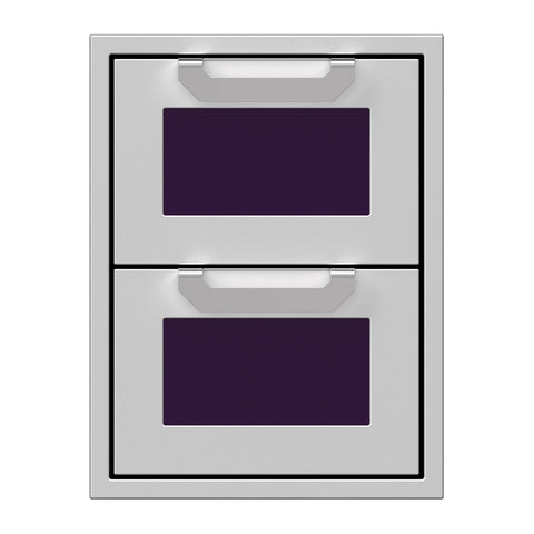 Hestan 16-Inch Double Drawers w/ Recessed Marquise Accented Panels in Purple - AGDR16-PP