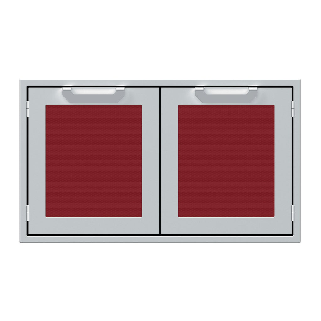 Hestan 36-Inch Double Door Sealed Pantry Storage w/ Recessed Marquise Accented Panels in Burgundy - AGLP36-BG