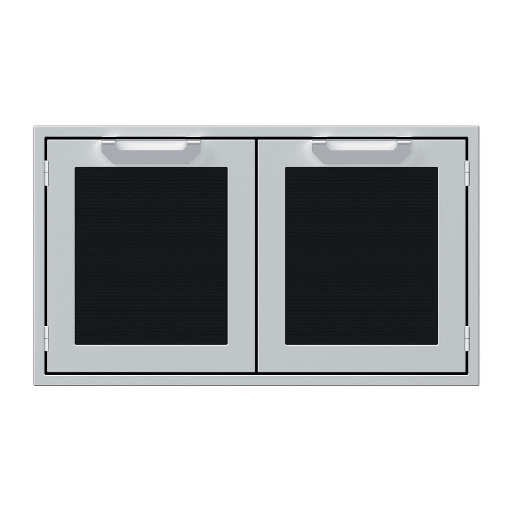 Hestan 36-Inch Double Door Sealed Pantry Storage w/ Recessed Marquise Accented Panels in Black - AGLP36-BK