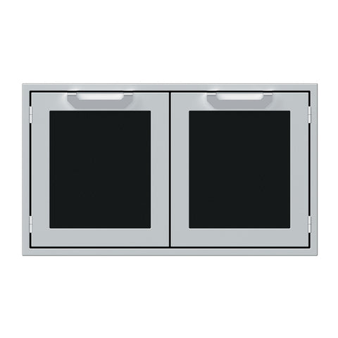 Hestan 36-Inch Double Door Sealed Pantry Storage w/ Recessed Marquise Accented Panels in Black - AGLP36-BK