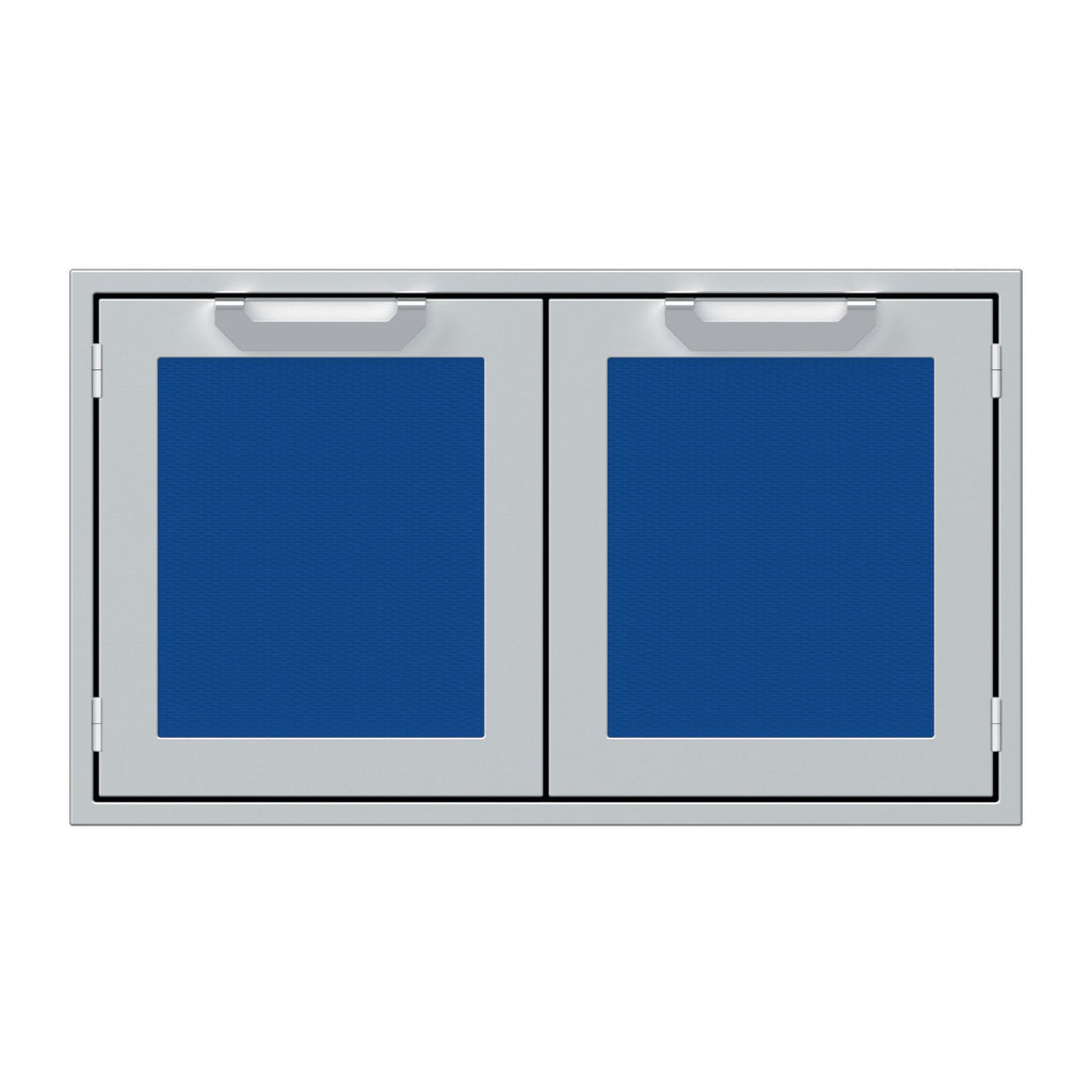 Hestan 36-Inch Double Door Sealed Pantry Storage w/ Recessed Marquise Accented Panels in Blue - AGLP36-BU