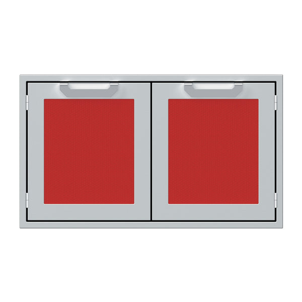 Hestan 36-Inch Double Door Sealed Pantry Storage w/ Recessed Marquise Accented Panels in Red - AGLP36-RD