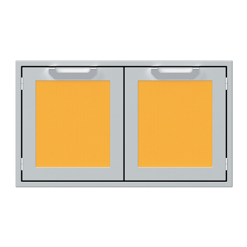 Hestan 36-Inch Double Door Sealed Pantry Storage w/ Recessed Marquise Accented Panels in Yellow - AGLP36-YW