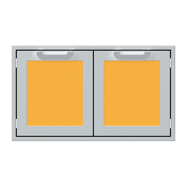 Hestan 36-Inch Double Door Sealed Pantry Storage w/ Recessed Marquise Accented Panels in Yellow - AGLP36-YW