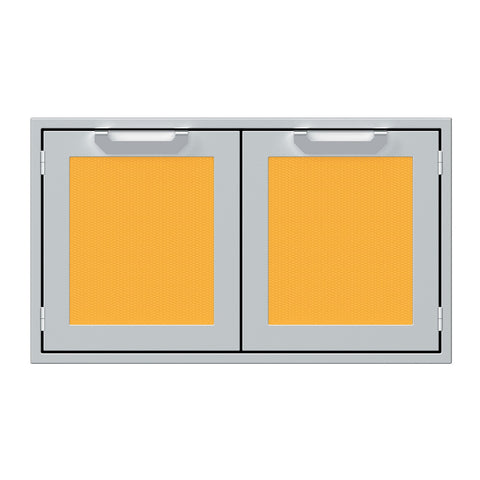 Hestan 36-Inch Double Door Sealed Pantry Storage w/ Recessed Marquise Accented Panels in Yellow - AGLP36-YW