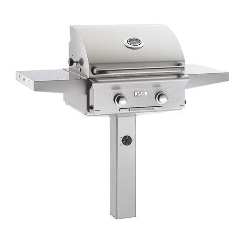 American Outdoor Grill Propane Gas 24-Inch L-Series 2-Burner Grill on In-Ground Post - 24PGL-00SP