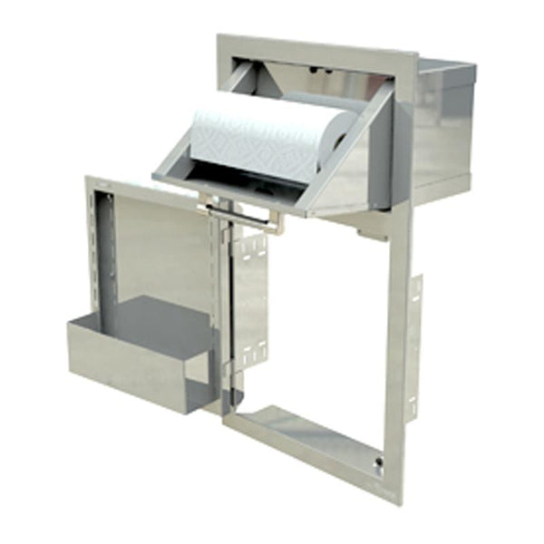 Alfresco 17-Inch Paper Towel Holder w/ Single Storage Door Combo (Left Hinge) - AXE-DTH-L-sc