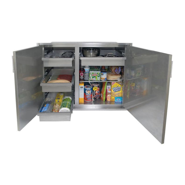 Alfresco 42-Inch Double Door Built-In High Profile Sealed Dry Pantry (33" High) - AXEDSP-42H