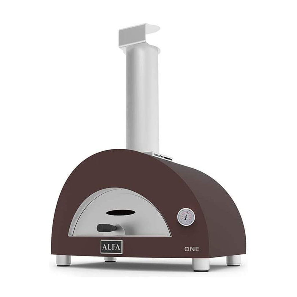 Alfa Moderno 1 Pizza Oven Gas-Fired In Copper With Black Cart -FXMD-1P-GRAM-U + BFMD-S-NER