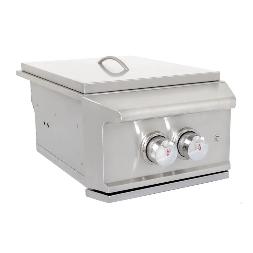 Blaze Professional LUX Propane Gas Built-In Power Burner with Wok Ring, Lighted Knobs and Lid - BLZ-PROPB-LP