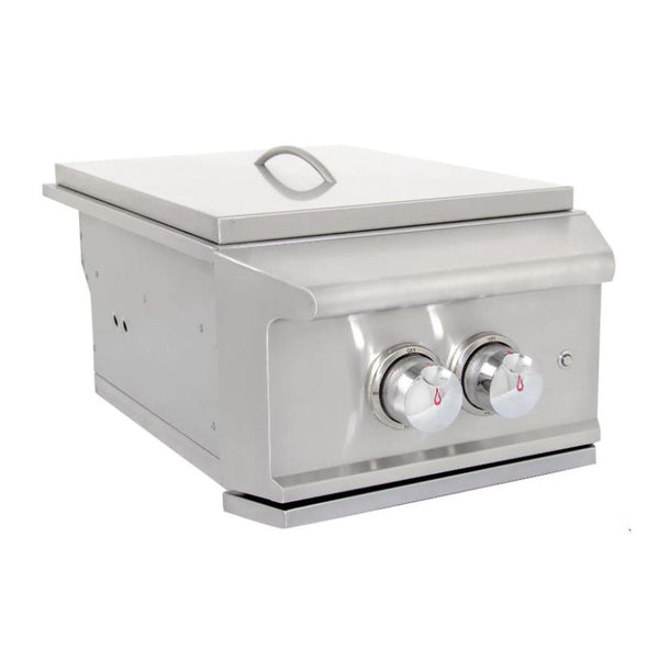 Blaze Professional LUX Propane Gas Built-In Power Burner with Wok Ring, Lighted Knobs and Lid - BLZ-PROPB-LP