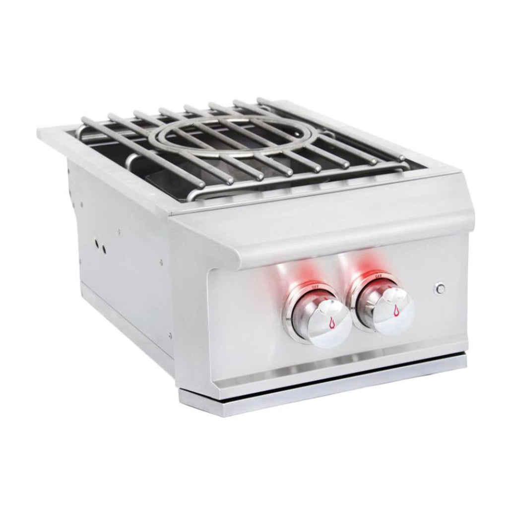 Blaze Professional LUX Natural Gas Built-In Power Burner with Wok Ring, Lighted Knobs and Lid - BLZ-PROPB-NG
