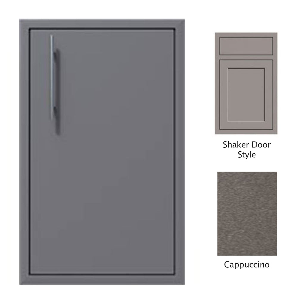 Canyon Series Shaker Style 18"w by 29"h Single Door Enclosure w/ Adj. Shelf (Right Hinge) In Cappuccino - CAN001-F01-Shaker-RghtHng-Cappuccino